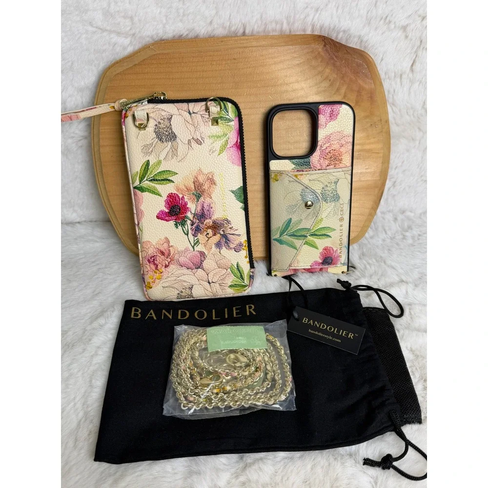 Bandolier Lily Floral Cici iPhone 16 Pro Max + Case Expanded Pouch Crossbody Set